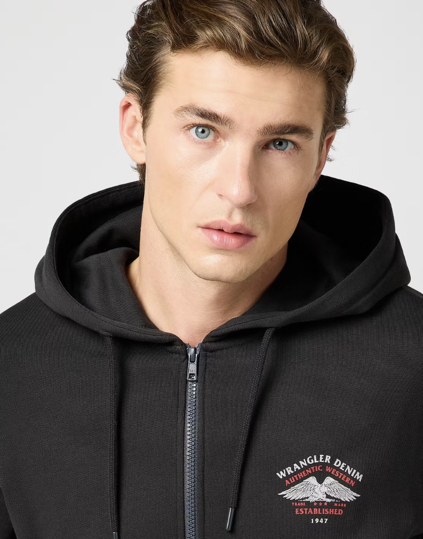 Wrangler Graphic Zip Hoodie 112362888 – Faded Black – Maat L