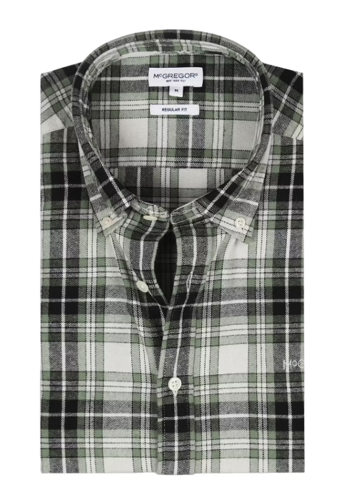 McGregor Flanellen Overhemd Winter Sage Geruit Groen/Grijs/Wit - XL