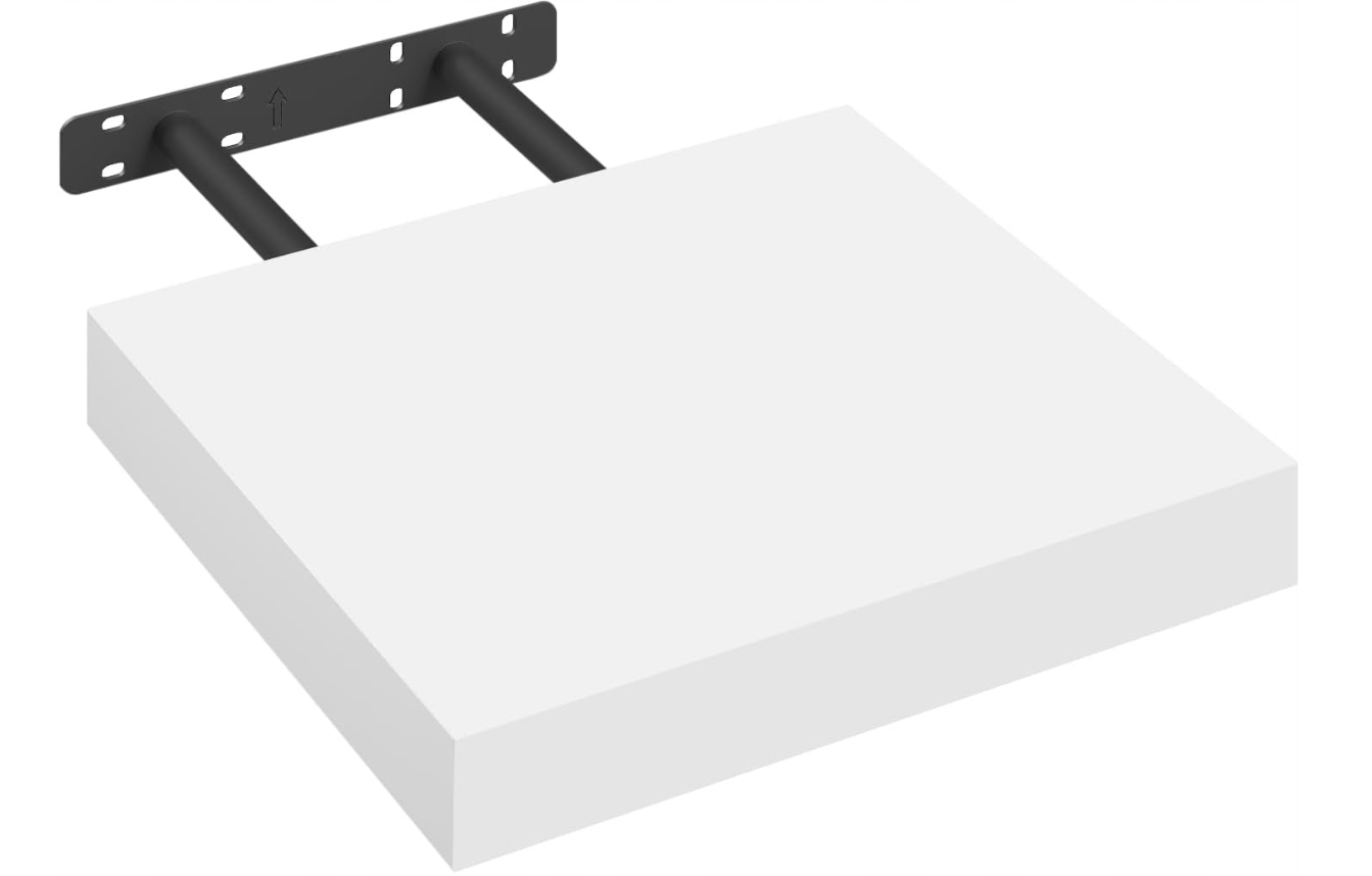 Esituro Witte Zwevende Wandplank MDF Glans Wit 30 x 23 x 3,8 cm – Moderne Wandboekenkast