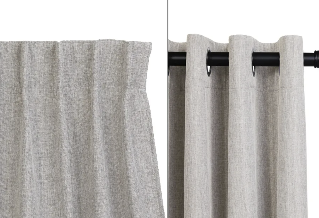 Outspot Luxe Geweven Verduisteringsgordijn met Haken en Ringen - Beige - 150 x 260 cm