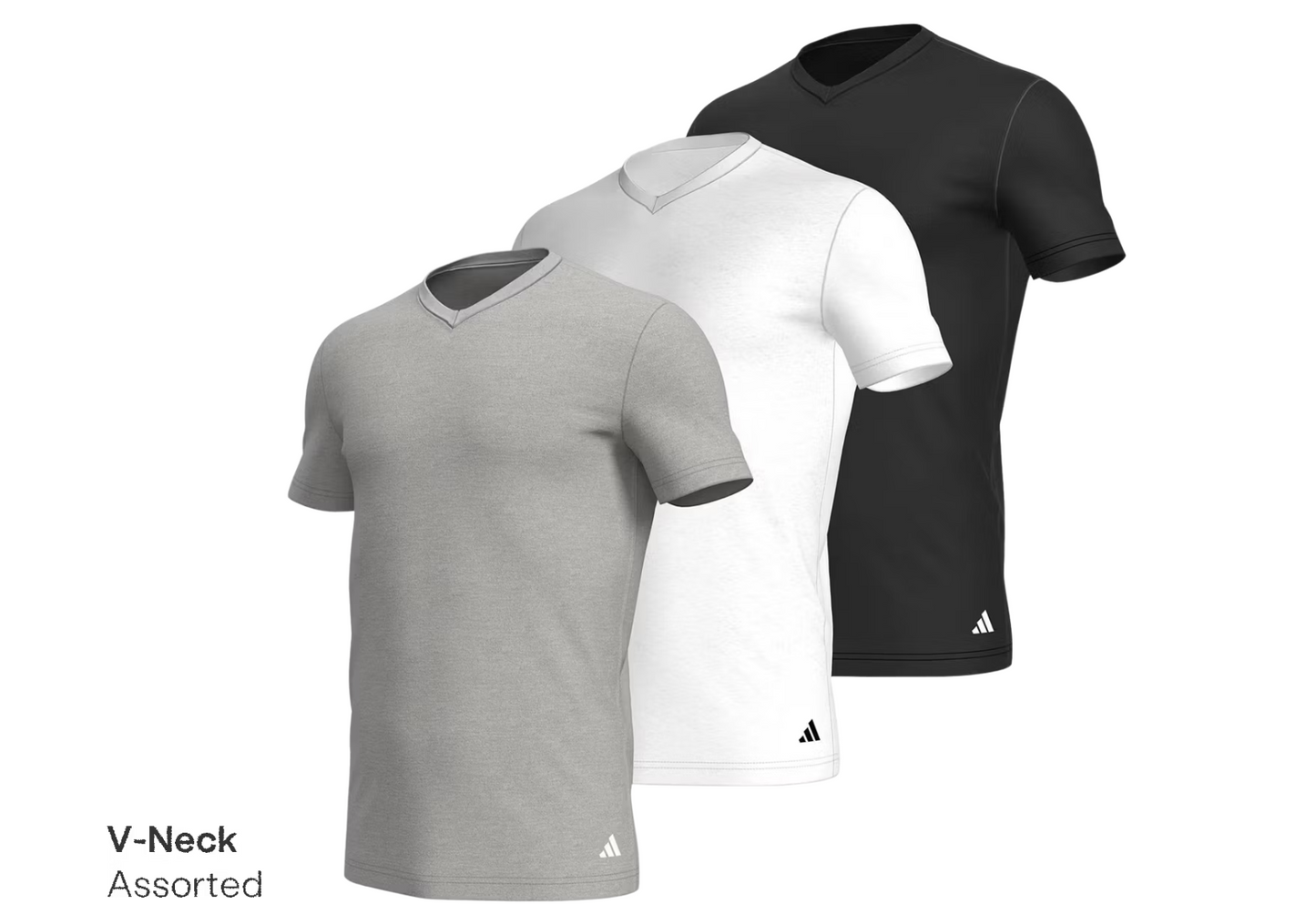 Adidas Basic T-Shirt 3x maat L Assorted 4AM012-908-L V-hals - 3PK Adidas