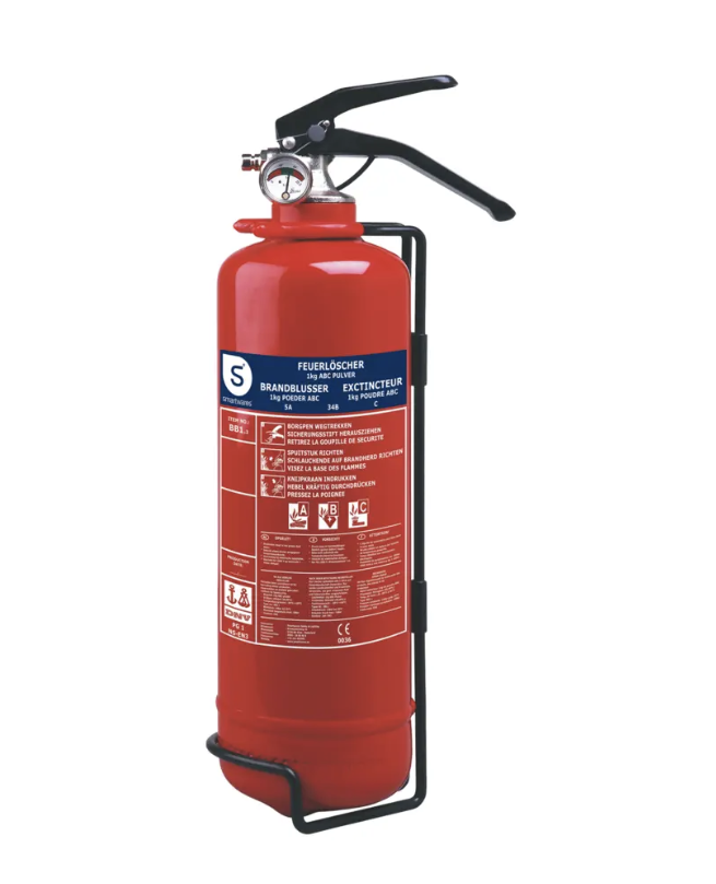 Smartwares Brandblusser Bb1 Poederblusser – Voorzien Van Inclusief Ophangbeugel En Inclusief Manodrukmeter En Vorstvrij Ontwerp – Voor Wagen En Huis – Rood Staal En Poeder – 1 kg