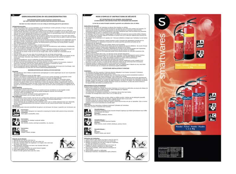 Smartwares Brandblusser Bb1 Poederblusser – Voorzien Van Inclusief Ophangbeugel En Inclusief Manodrukmeter En Vorstvrij Ontwerp – Voor Wagen En Huis – Rood Staal En Poeder – 1 kg