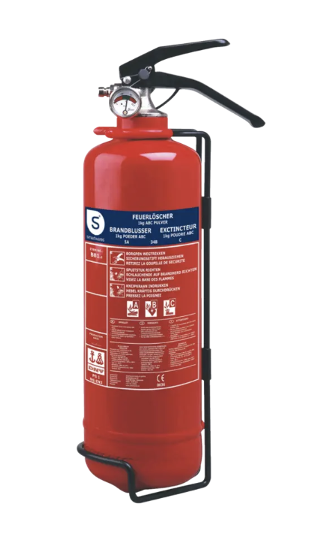 Smartwares Brandblusser Bb1 Poederblusser – Voorzien Van Inclusief Ophangbeugel En Inclusief Manodrukmeter En Vorstvrij Ontwerp – Voor Wagen En Huis – Rood Staal En Poeder – 1 kg