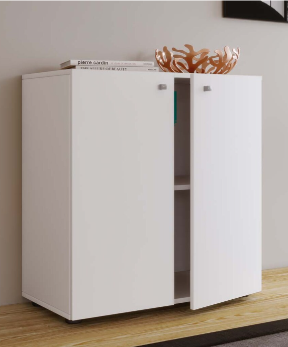 Vcm Vandol Opbergkast met 2 Deuren en Legplank - 75 x 70 x 36 cm