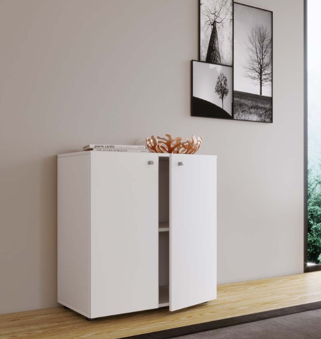 Vcm Vandol Opbergkast met 2 Deuren en Legplank - 75 x 70 x 36 cm