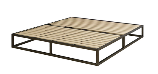 Emma Metalen Bed met Lattenbodem - Industrieel Design - Zwart - 180 x 200 cm