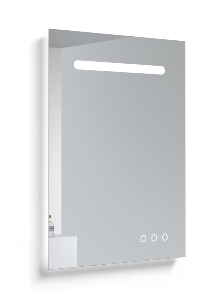 Kame Match Slimme Badkamerspiegel - 60 cm - Mat Grijs - Met LED Verlichting, Bluetooth Speakers & Anti-Mistfunctie