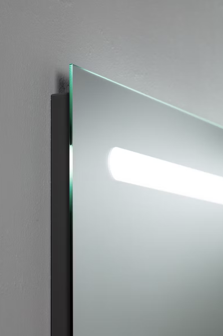 Kame Match Slimme Badkamerspiegel - 60 cm - Mat Grijs - Met LED Verlichting, Bluetooth Speakers & Anti-Mistfunctie