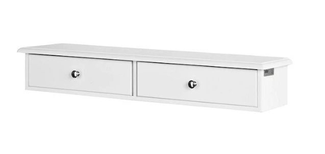 SoBuy Wandkast - 2 Lades - 64 x 15 x 10 cm - Wit