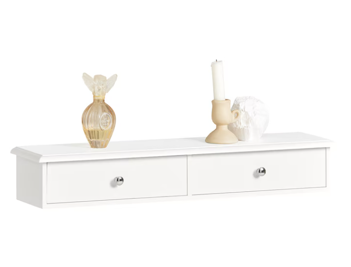 SoBuy Wandkast - 2 Lades - 64 x 15 x 10 cm - Wit