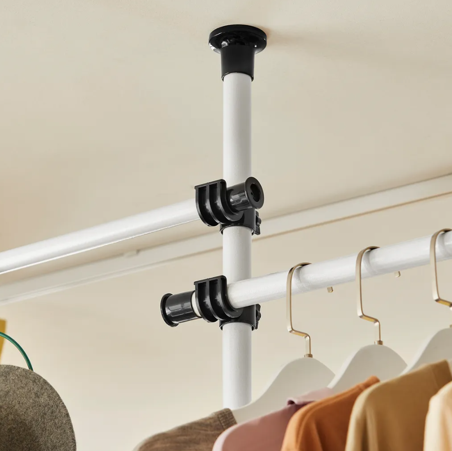SoBuy - Kledingrek - 4 Kledingstangen - Verstelbaar - 124-226 x 285 cm - Wit