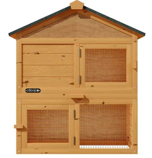 Deuba Konijnenhok - Instelbaar - Bruin - 204 x 45 x 84