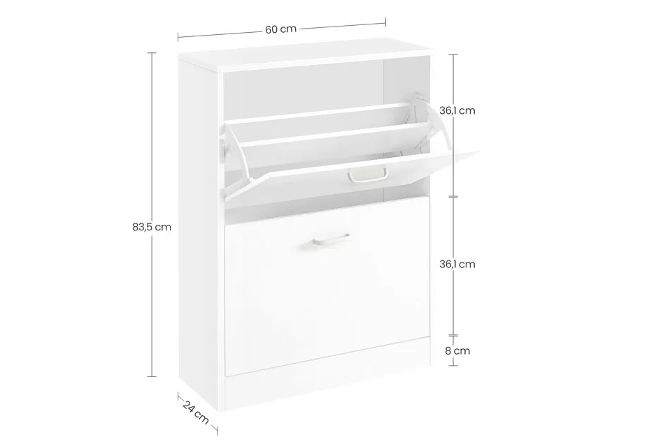 Home & Comfort Stijlvolle en compacte schoenenkast met 2 laden