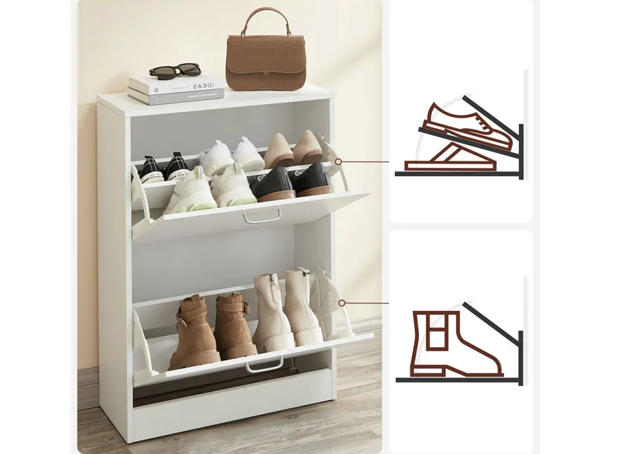 Home & Comfort Stijlvolle en compacte schoenenkast met 2 laden