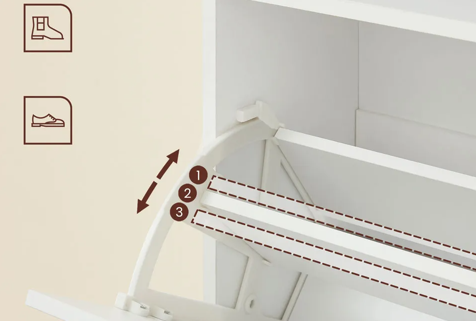 Home & Comfort Stijlvolle en compacte schoenenkast met 2 laden