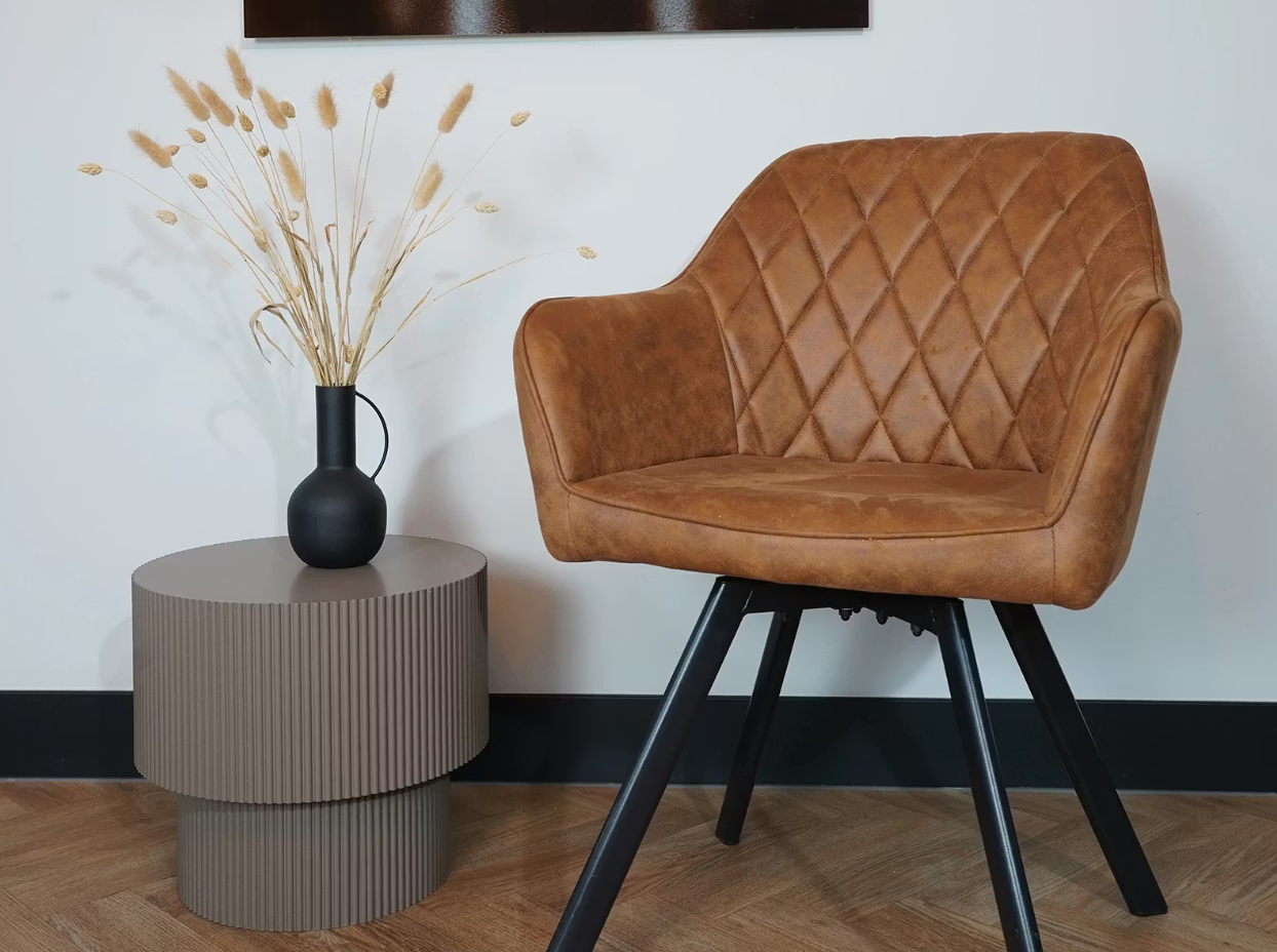 Meubel31 Brione Draaibare Eetkamerstoelen - 2 stuks - Cognac