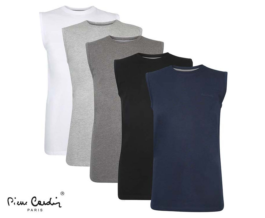Pierre Cardin Mouwloos T-shirt – Zwart – 100% Katoen – Maat XL – Tijdloos, Comfortabel & Perfect voor de Zomer