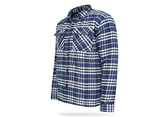 Mj Woodsman - Heerlijk warm, gevoerd houthakkershemd met ruiten - Navy - Maat M