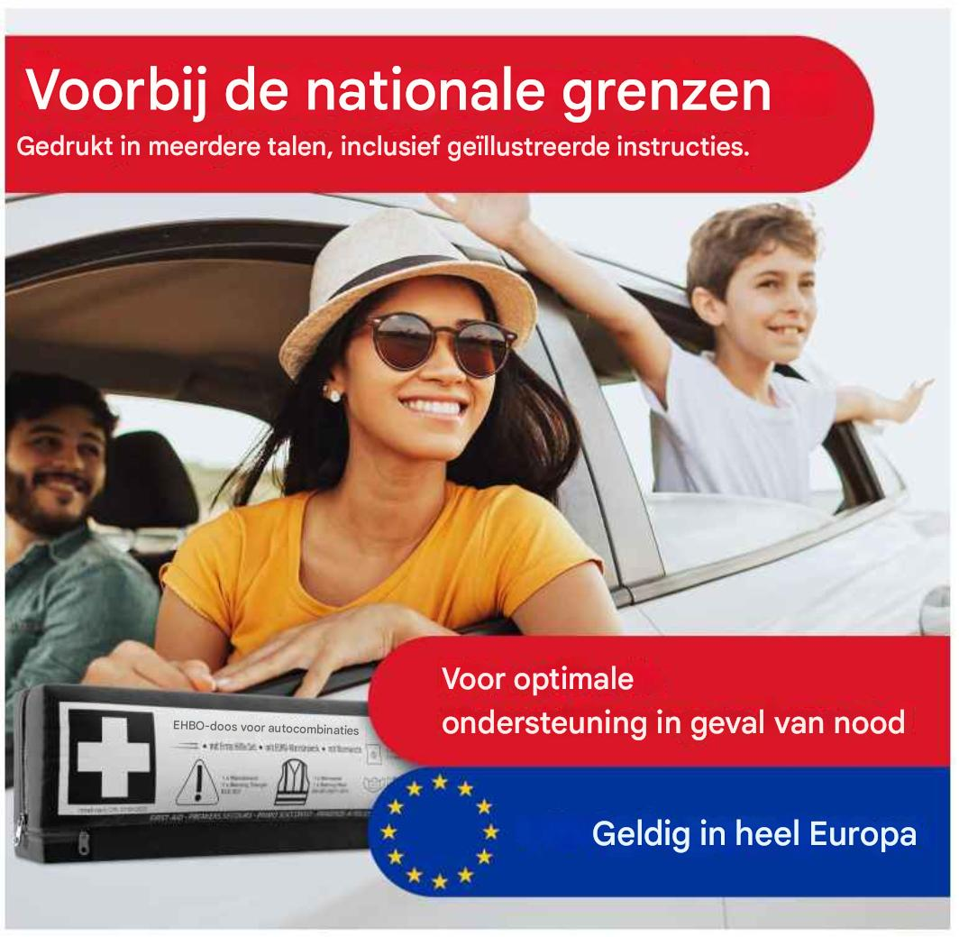 HELDENWERK - Combi-verbanddoos & Verbandtrommel - DIN 13164:2022 Norm - Zwart Kunststof - Inclusief Veiligheidshesje & Gevarendriehoek - 3-in-1 Autoveiligheidsset - Compact & Verplicht
