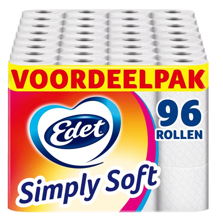 Edet Simply Soft Toiletpapier - 96 Rollen Voordeelpak - Zacht & Sterk