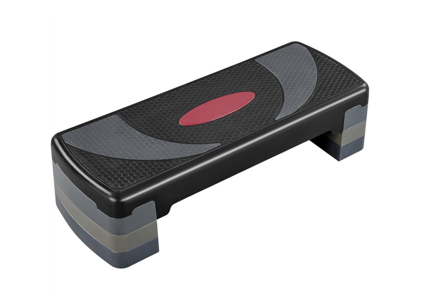Yaheetech Verstelbare Step-Up - 79,5 x 30 x 10,5-20 cm - Zwart Met Grijs – Fitness Stepper met 3 Hoogtes
