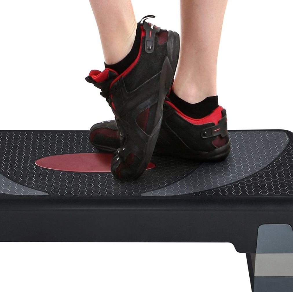 Yaheetech Verstelbare Step-Up - 79,5 x 30 x 10,5-20 cm - Zwart Met Grijs – Fitness Stepper met 3 Hoogtes