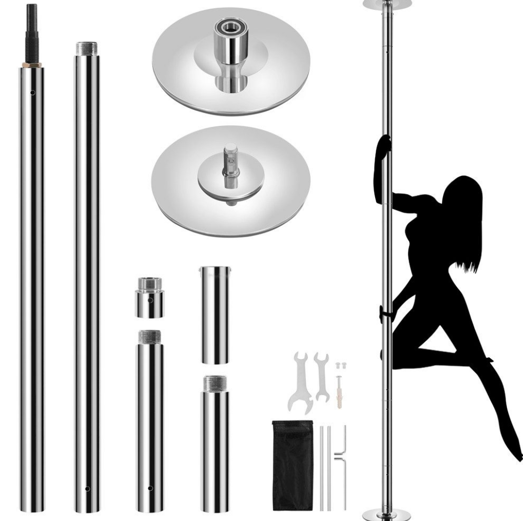 Yaheetech Paaldans Stang - 225–274,5 cm verstelbaar - 45 mm diameter - argent