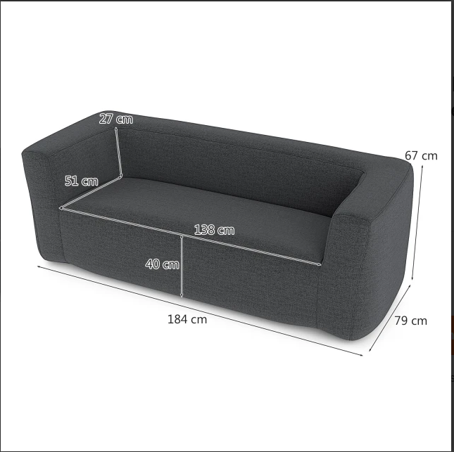 Coast Dubbele Opblaasbare Sofa - Afneembare Hoes - 2 persoons - Grijs