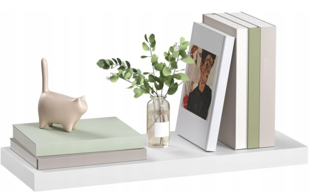 eSituro SWS0196 wandplank - zwevende wandplank - wit MDF - 60 x 23 x 3,8 cm