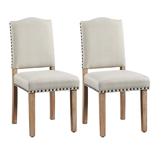 Yaheetech Eetkamerstoelen - 2Stuks - 136kg - Gestoffeerd - Beige