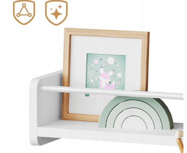 Woltu Wandplankenset - Zwevend - MDF - 3 Delig - 40x12x10 cm - Wit