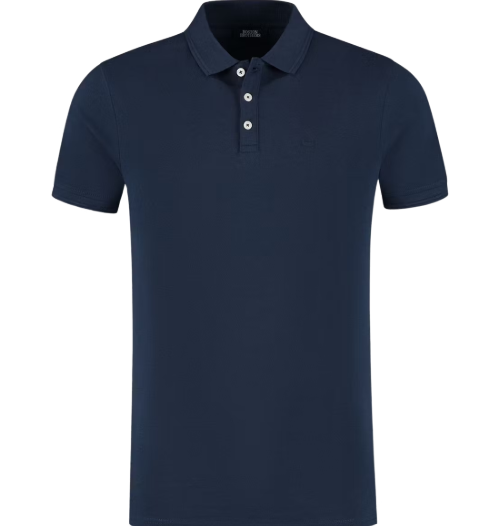 Boston Brothers Piqué Polo KM Print - Navy - Maat XL