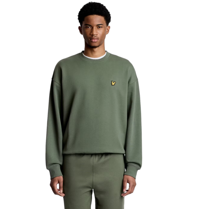 Lyle & Scott Oversized Sweatshirt - Cactus Green - XXL - 1874 Crew Neck
