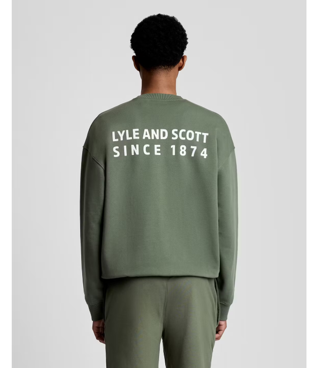 Lyle & Scott Oversized Sweatshirt - Cactus Green - XXL - 1874 Crew Neck