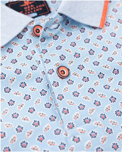 NZA Poloshirt 100% Katoen - Rhythm Blue - Maat L