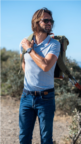NZA Poloshirt 100% Katoen - Rhythm Blue - Maat L