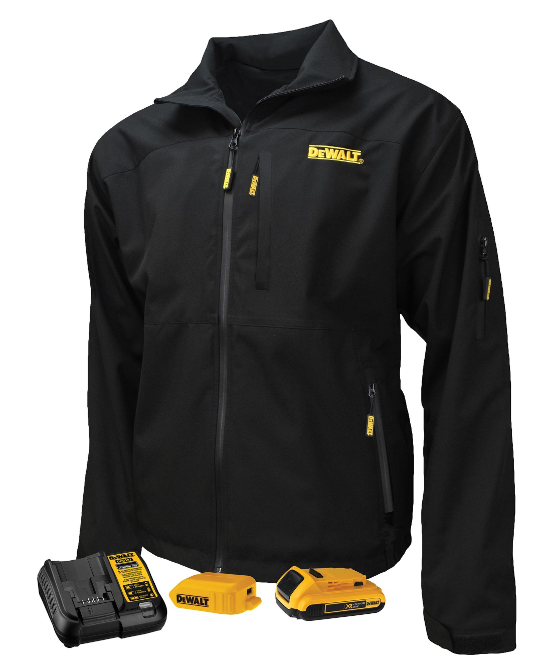 DeWalt Softshell Verwarmd Jack - Met Accu, Lader en Adapter - Zwart - Maat M