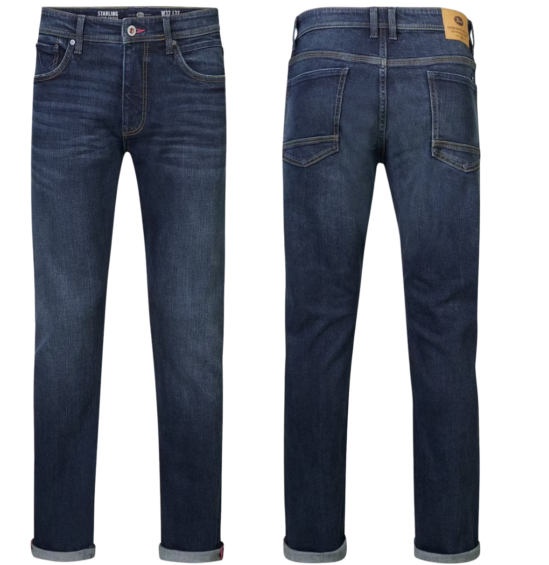 Petrol Industries Santiago Jeans - Denim Straight - Dark Used - W32-L32