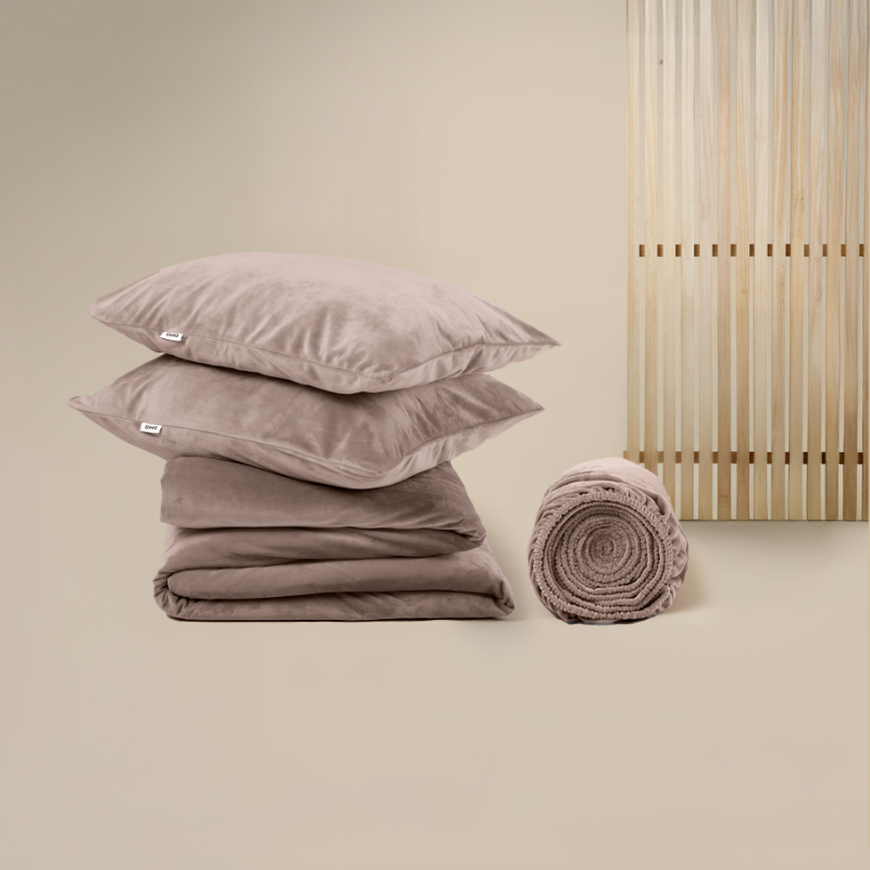 Sjumo Dekbedovertrek - Duvet - Cover Set -240x220 cm - Taupe