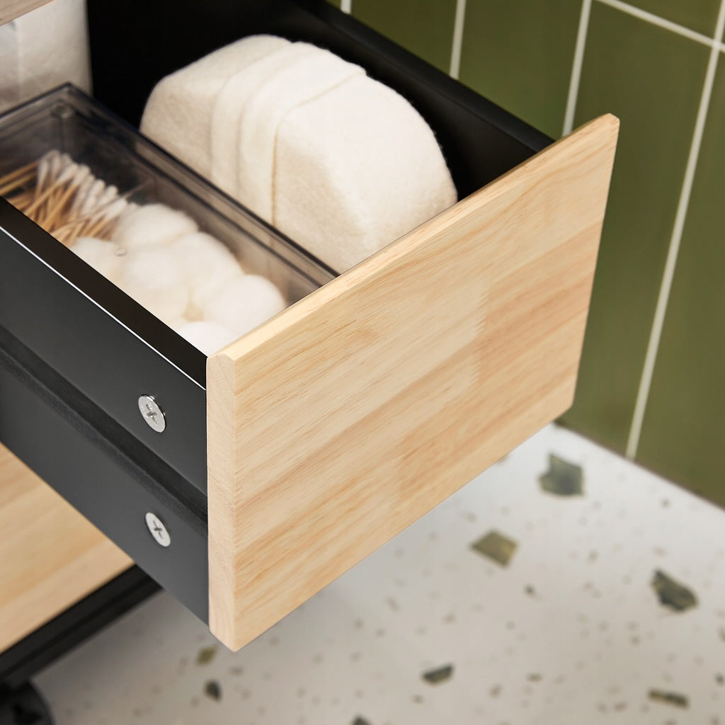 SoBuy Archiefkast - BZR54-SCH - MDF & Bamboe - Tot. 40kg - 24x82x65cm - Zwart