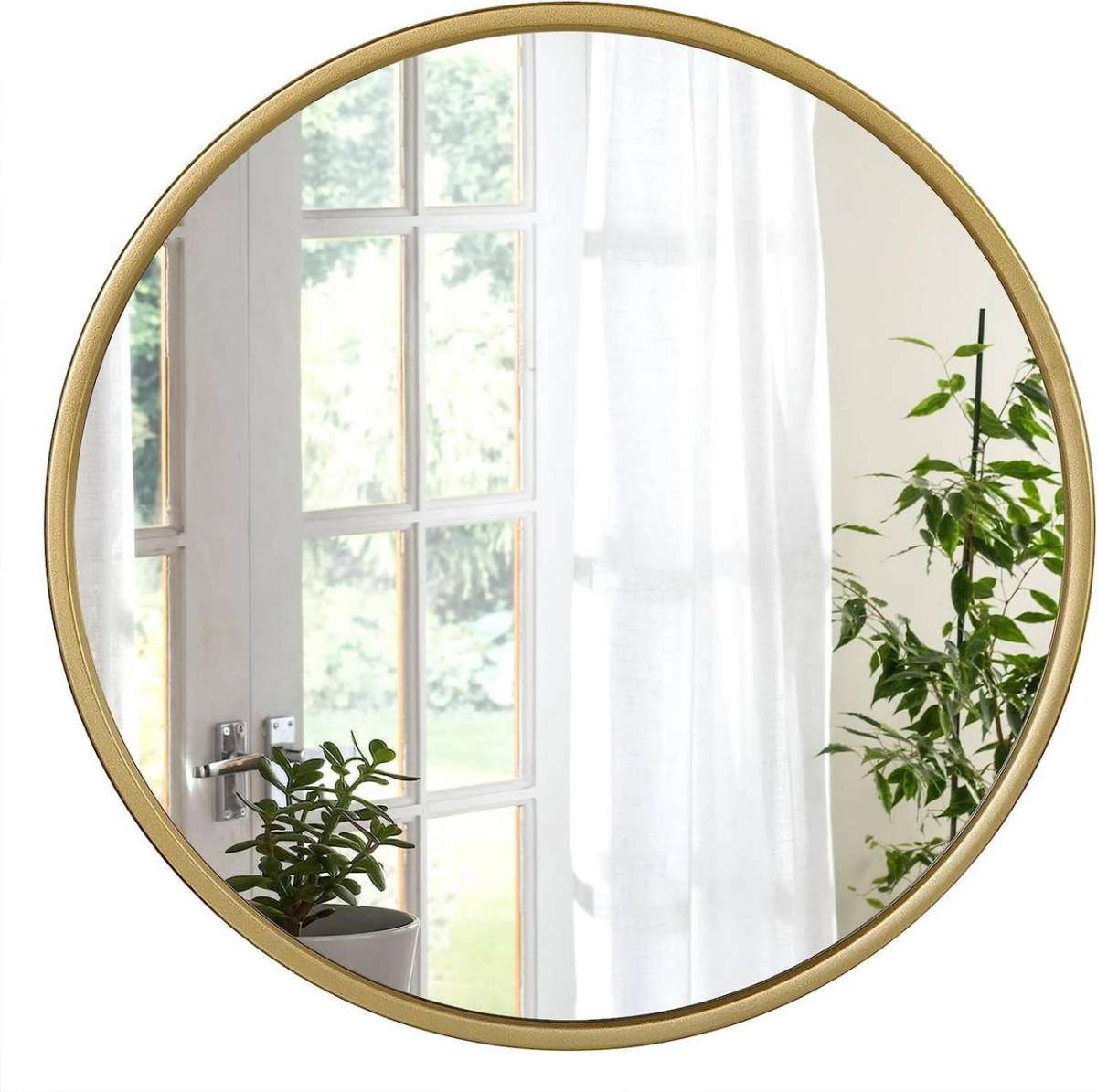 WOLTU Ronde Wandspiegel Zwart – Moderne Spiegel met Metalen Lijst – Ø40/50/60/71/81 x 2 cm