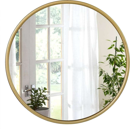 WOLTU Ronde Wandspiegel Zwart – Moderne Spiegel met Metalen Lijst – Ø40/50/60/71/81 x 2 cm