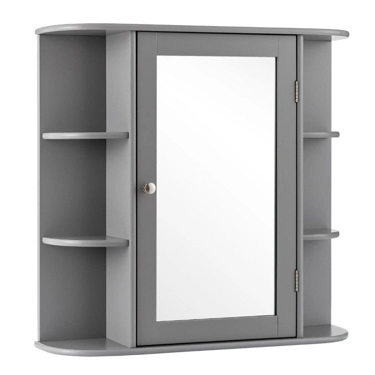 Coast Mirrored Badkamerkast houten wandkast voor badkamer 66 x 16,7 x 63 cm grijs