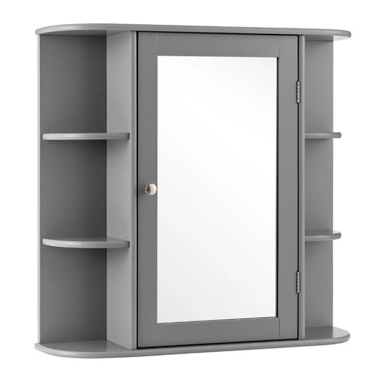 Coast Mirrored Badkamerkast houten wandkast voor badkamer 66 x 16,7 x 63 cm grijs