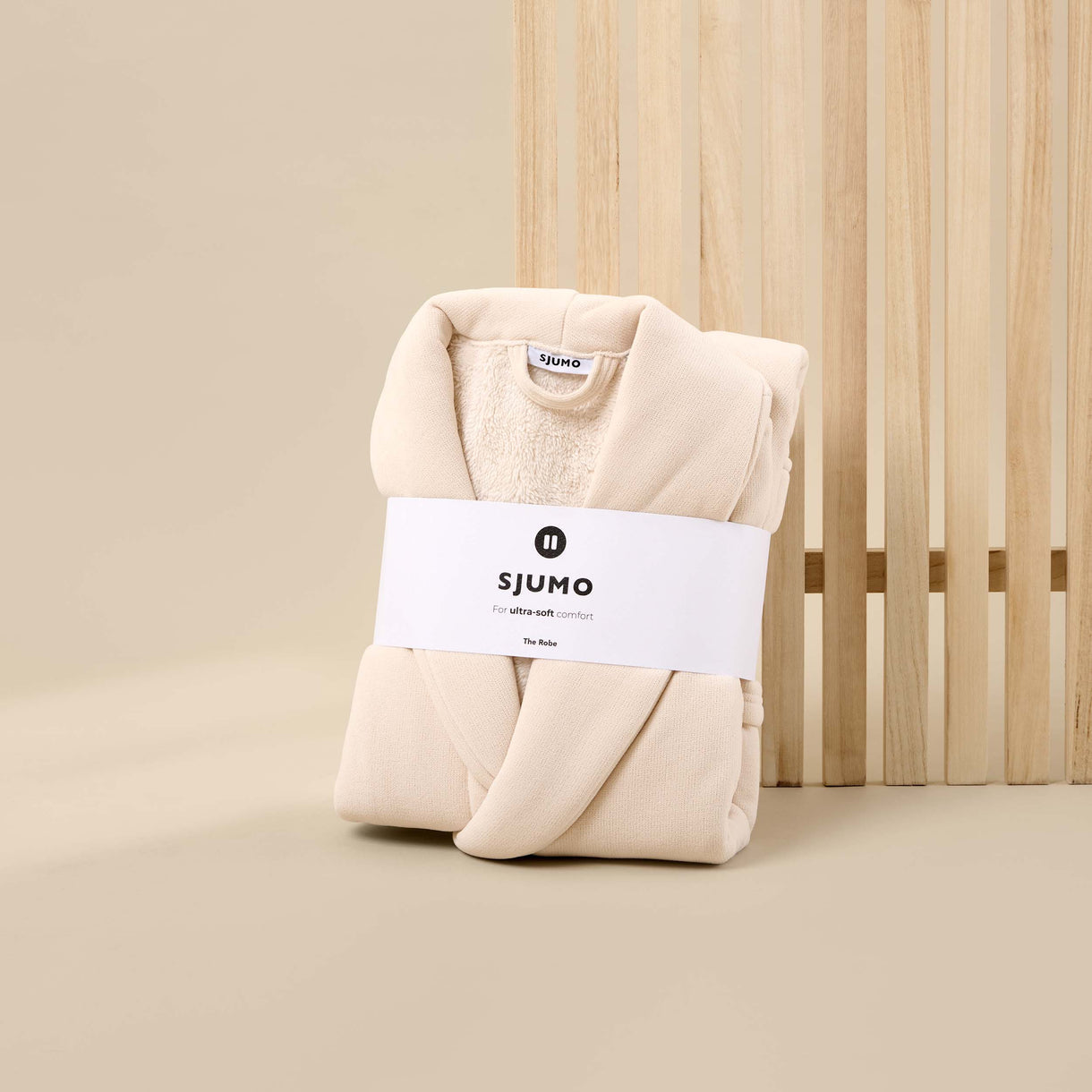SJUMO Badjas – Almond Cream – Maat S/M – Ultra-zacht & Duurzaam