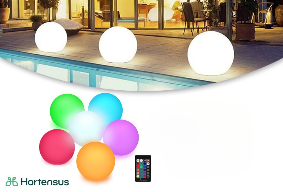 Hortensus Ledbol - Solar - 240V - 20x20x20cm - Incl. Afstandsbediening