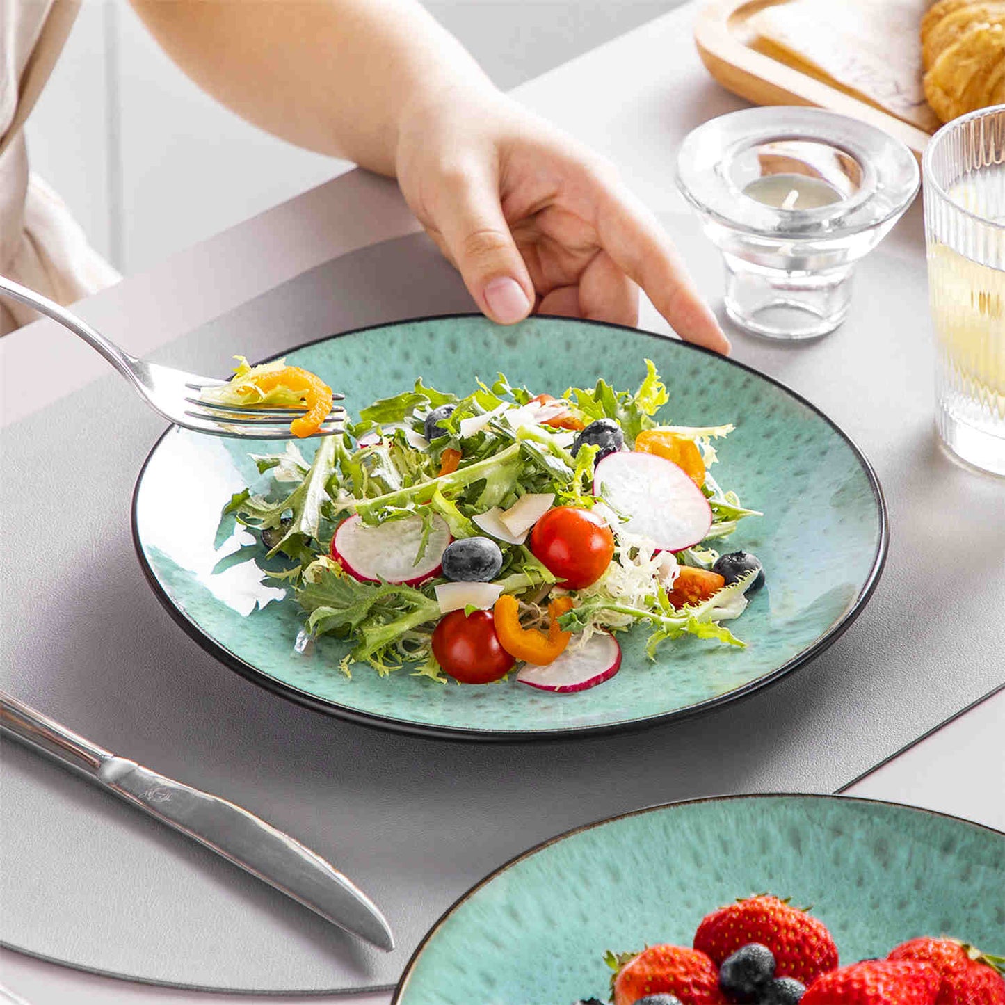 Vancasso Bubble 12-delige Serviesset – Groen – 26,9 cm / 22 cm / 15,3 cm – Servies voor 4 Personen
