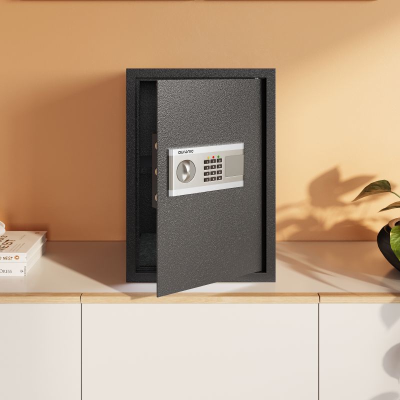 Auronic Elektronische Kluis Extra Groot - 54L - Staal - Zwart