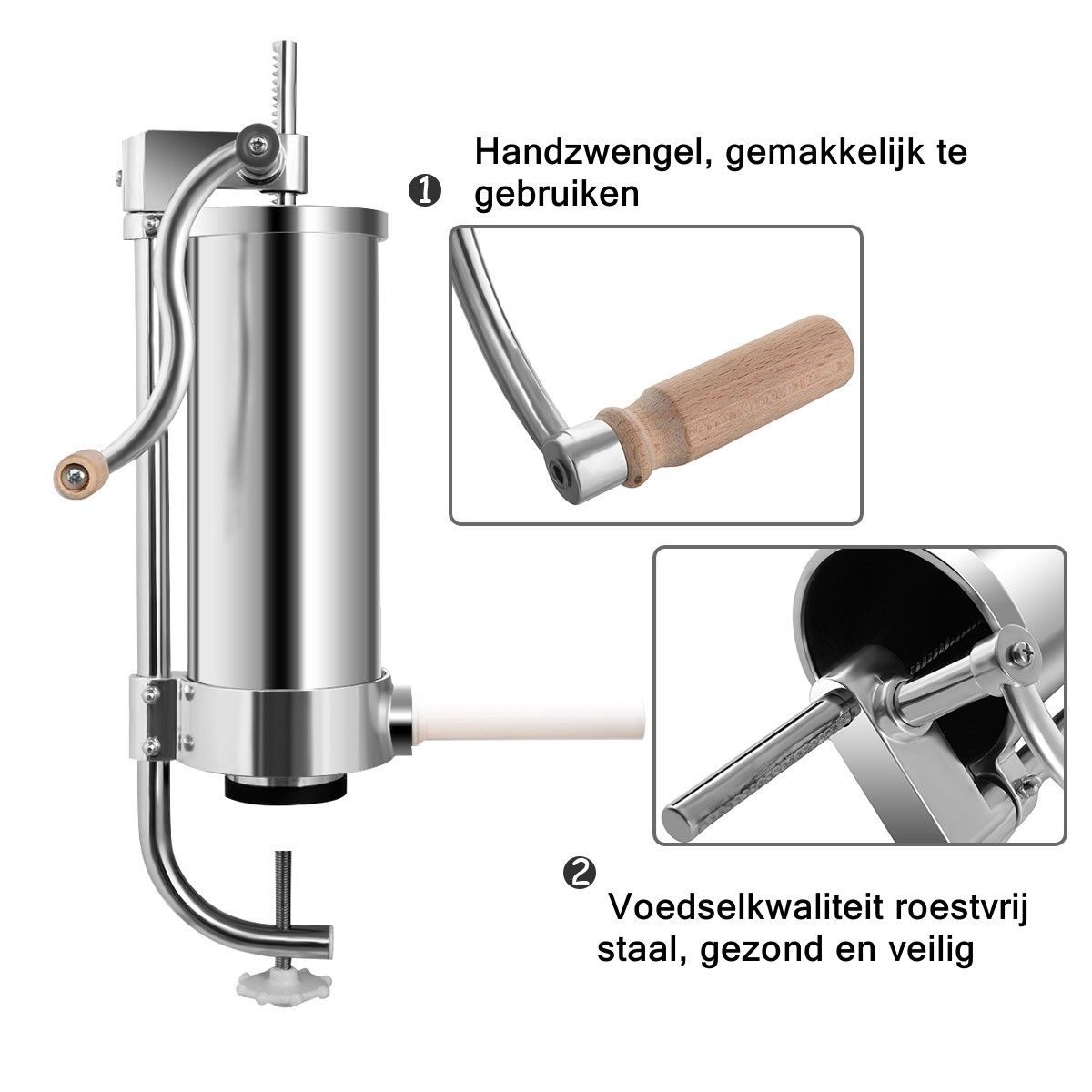 Coast Worstenvuller - 3.6L Vulcapaciteit - 12 x 32 cm - Incl. 4 Vulbuizen